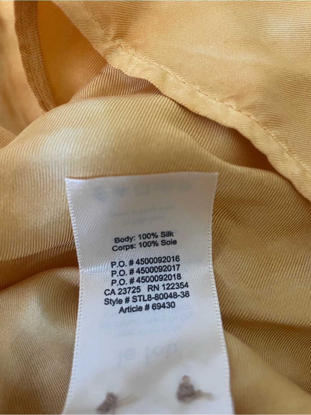 NEW 100% Silk Wilfred Le Fou Aura Shirt Dress Tie Dye Oversized Mustard Yellow - Picture 4 of 5